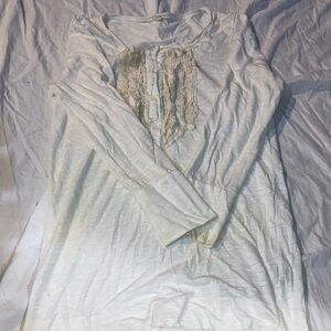 J. Crew White Long Sleeve Top